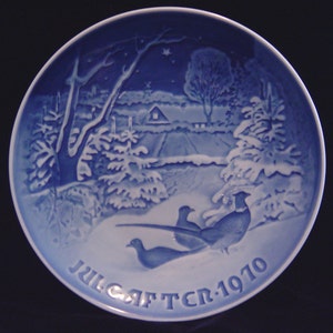 Midcentury Collectible Christmas Plate- Bing and Grondahl- 1970 Birds