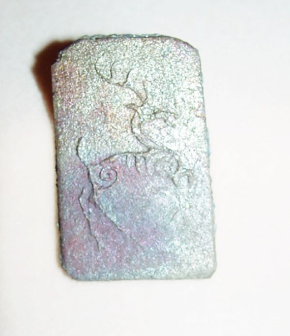 Paleo Raku Stag Pin- Prehistoric Art-Vintage Jewe… - image 2