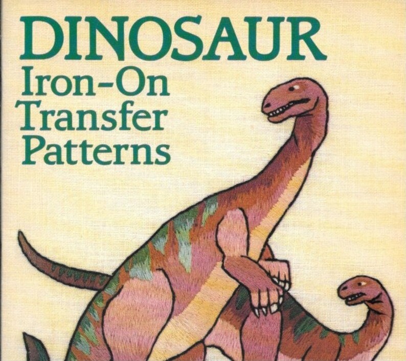 Dinosaur Iron on Transfer Book Dover Etsy