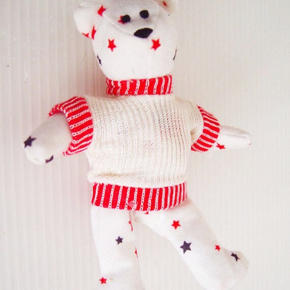 Upcycled Patriotic Bear Toy-vintage Redress 50s Clothing-6 | Etsy
