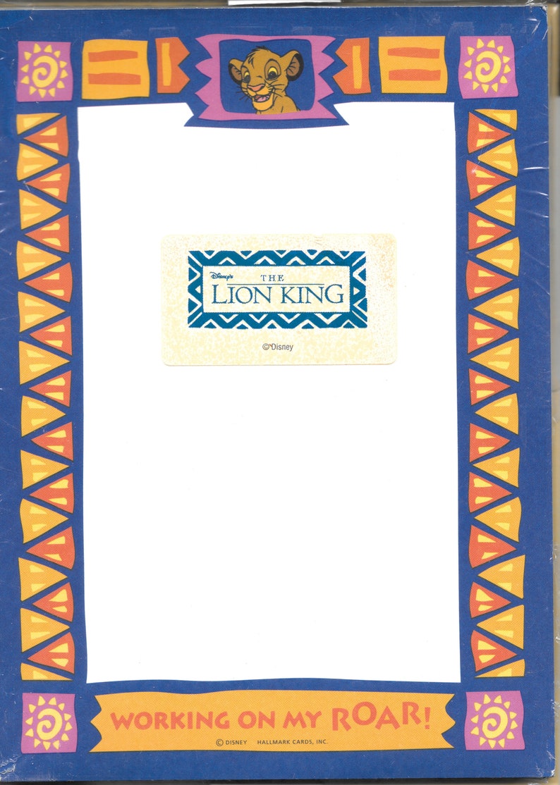 Lion King Stationery Set 40 Sheets 20 Envelopes Etsy