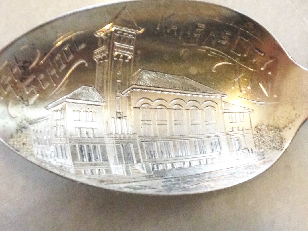 Sterling Silver Souvenir Spoon Kansas City Kansas High School Etsy