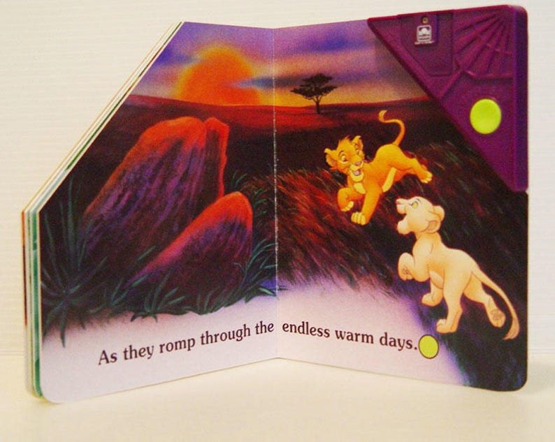 lion king book with sounds