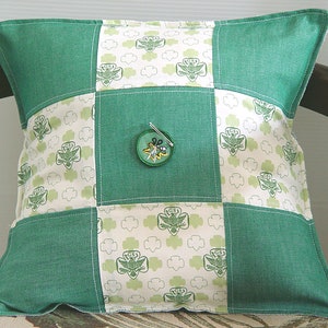 Girl Scout Handmade Pillow Vintage Fabric