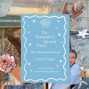 The summer I turned pretty birthday invitation - editable template