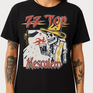 ZZ Top Mescalero Shirt - Skeleton Cowboy Rock Tee - Tex Mex Band Merch - ZZ Top Fan Gift - Vintage Rock T-shirt