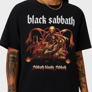 Black Sabbath Sabbath Bloody Sabbath Shirt Vintage Heavy Metal Band Tee Ozzy Osbourne Album Graphic T-Shirt