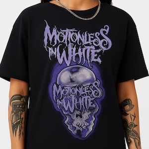 Motionless In White Shirt Skull Design - Gothic Metalcore Band Tee - Horror Rock Fan Art Shirt Unisex Dark Aesthetic
