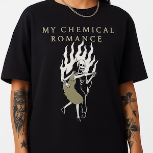 My Chemical Romance Skeleton Dance Shirt | MCR Gothic Love Fan Art Tee | Dark Emo Aesthetic T-Shirt
