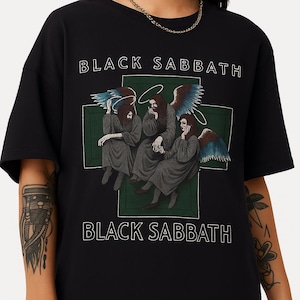 Black Sabbath Angel Graphic T-Shirt Vintage Heavy Metal Rock Band Tee