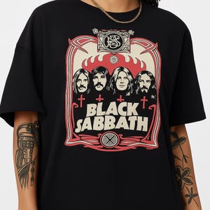Black Sabbath Band Portrait T-Shirt Heavy Metal Rock Music Vintage Graphic Tee