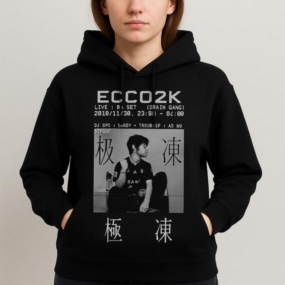 Ecco2k Live Set Hoodie, Drain Gang Merch, Ecco2k Clothing
