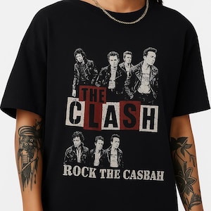 The Clash Rock The Casbah T-Shirt Punk Band Photo Tee 80s Rock Music Fan Shirt Vintage Style