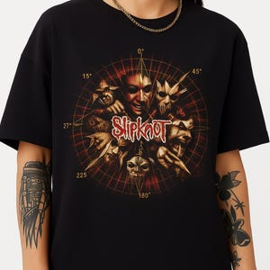 Slipknot Compass Mask T-Shirt - Occult Horror Metal Tee - Nu Metal Cult Shirt - Dark Aesthetic Rocker Graphic for Slipknot Fans