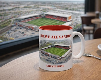 Tasse à café Crewe Alexandra FC - Gresty Road Stadium 1906 - aujourd'hui