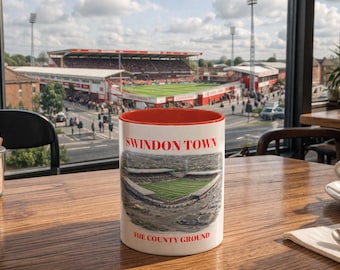 Tasse à café Swindon Town FC - The County Ground Stadium 1892 - aujourd'hui