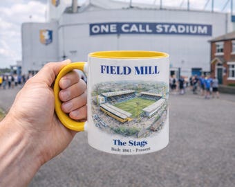 Mansfield Town Mug - Field Mill Stadium Coffee Cup - Football Fan Gift
