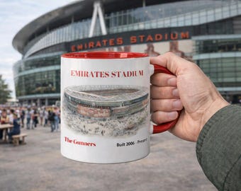 Taza del Arsenal - Taza de café del Emirates Stadium - Regalo para aficionados al fútbol