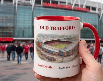 Taza del Manchester United - Taza de café del estadio Old Trafford - Regalo para aficionados al fútbol