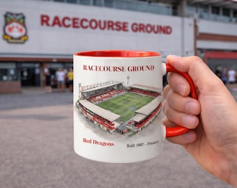 Wrexham Mug - Racecourse Ground Stadium Coffee Cup - Football Fan Gift - Championship League Soccer Stadium