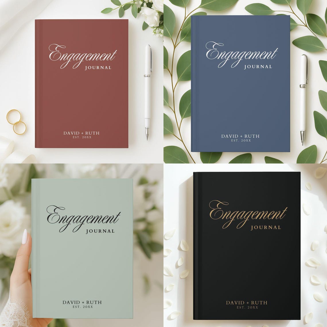 Engaged Journal Personalized Engagement Present: Custom Wedding Journal Gift ...