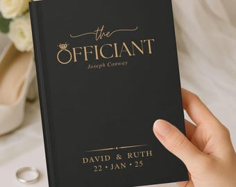 Libreta de tapa dura personalizada para oficiante, ideal para el día de la boda o como regalo para el discurso del pastor anfitrión.