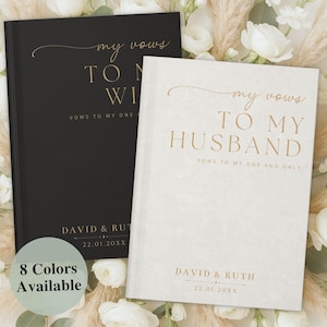 Personalized Vow Books For Wedding Ceremony | Hard Cover Elopement Vow Journal Booklets | Custom Promises Notebook | Gift for Bride Groom