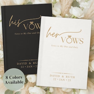 Seine und Ihre Gelübdebücher, personalisiertes Gelübdebuch-Set, Hochzeitsgelübde für Braut und Bräutigam
