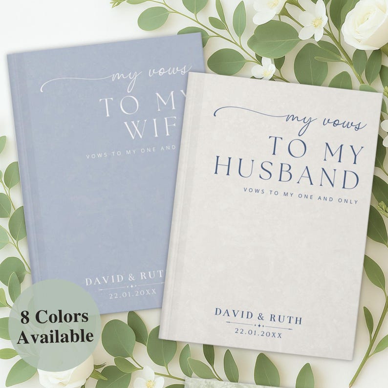 Bridal Shower- Personalized vow books for couples | His and hers vow journal | Wedding gift for bride groom | Luxury speech notebook | engagement gift