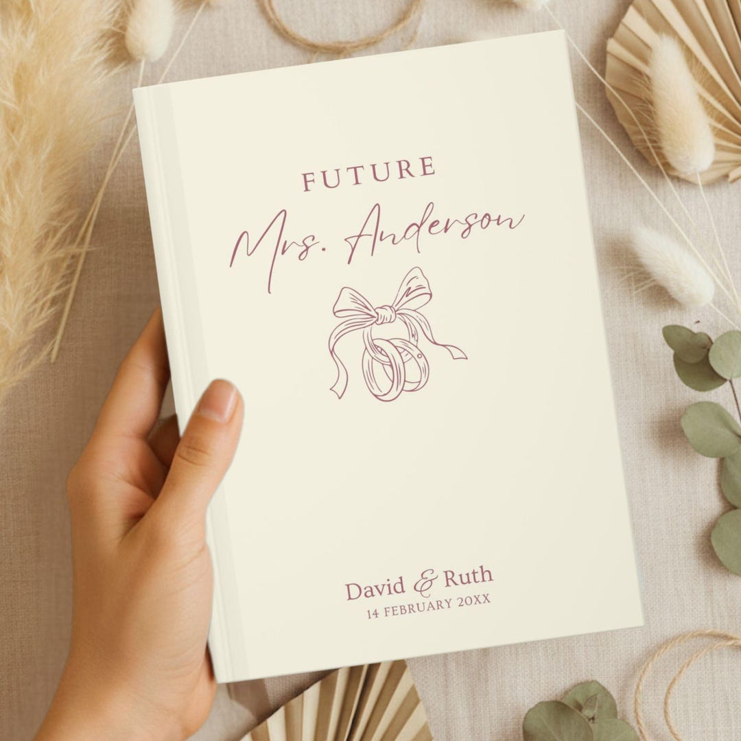 Engaged Journal Future Mrs Journal, Floral Engagement Notebook, Personalized Bridal ...