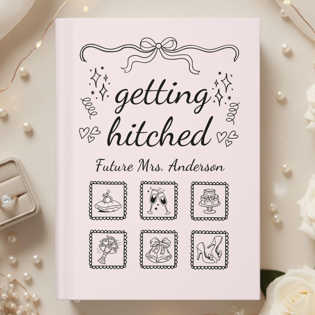 Notebook Engaged Bride to Be Notebook, Personalized Engagement Journal, Getting Hitched ...