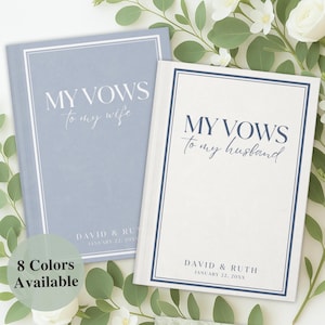Custom Weddings Vow Books for Bride Groom | His and Hers Journal | Personalized Wedding Couple Gift | Luxury Speech Notebook for Vow Renewal