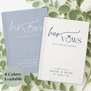 Custom Wedding Vow Book | Personalized  Wedding Vow Books Notebook Journal | Promise Vows His and Her Vow books