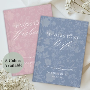 French Toile De Jouy Vow Books | Custom His And Her Vow Books Wedding Journal | Personalized Elegant Romantic Wedding Ceremony Gift