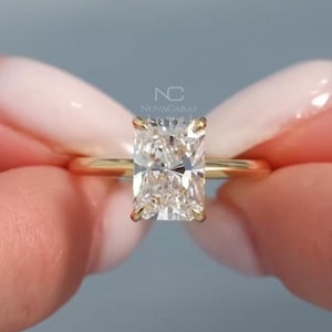 2.5ct Radiant Cut Moissanite Engagement Ring, Moissanite 14K Solid Gold Solitaire Gift, Wedding Ring-Engagement Ring For Her-Bridal Ring