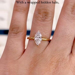 1.5ct Marquise Moissanite Engagement Ring 14K Solid Gold Marquise Engagement RingAnniversary Ring For Wife Promise Ring For Her Wedding Ring