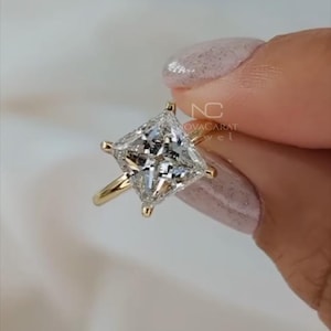 3 CT Princess Cut Moissanite Engagement Ring Princess Cut Solitaire Ring Moissanite Wedding Ring Proposal Ring, Bridesmaid Gift Gift For Her