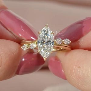 2ct Marquise Cut Moissanite Engagement Ring Moissanite Hidden Halo Ring14K Solid Gold 6 Prong Wedding Promise Ring Anniversary Gifts For Her