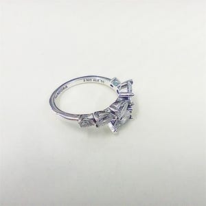 Pandora Sparkling Overlapping Band Silver Ring