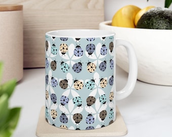 Tasse à café en céramique coccinelle - motif insectes, cadeau nature