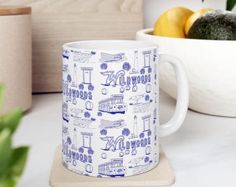 Tazza artistica in ceramica Wildwood / Souvenir del New Jersey