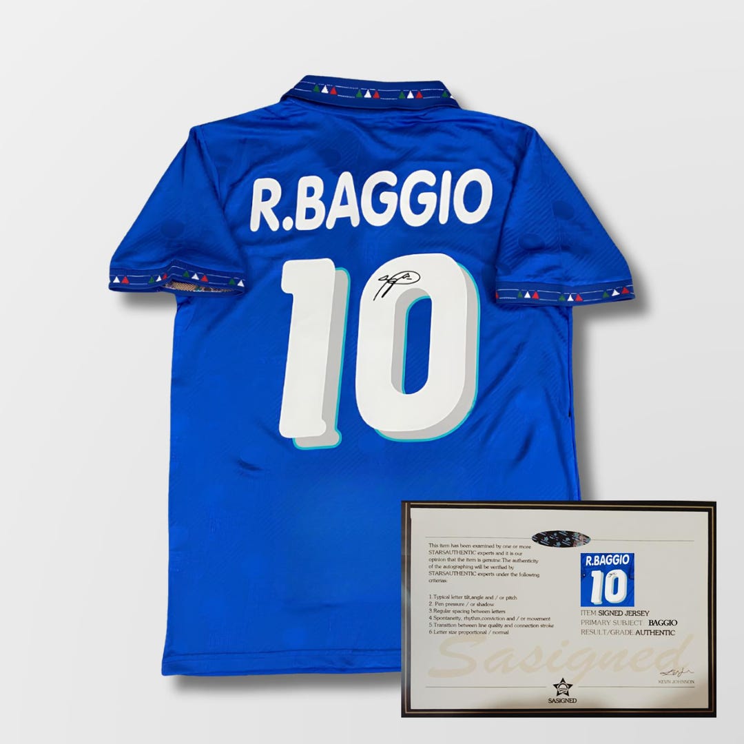 Roberto Baggio Italy 1994 World Cup Signed Shirt + Certificate