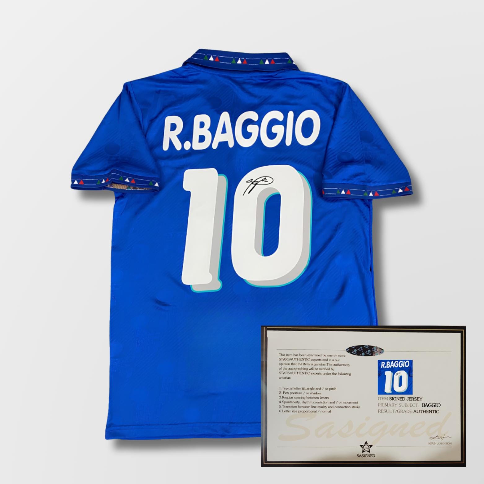 Roberto Baggio Italy 1994 World Cup Signed Shirt + Certificate