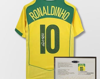 Ronaldinho SIGNED Brazil 2004 Shirt Jersey + COA | Football Gift