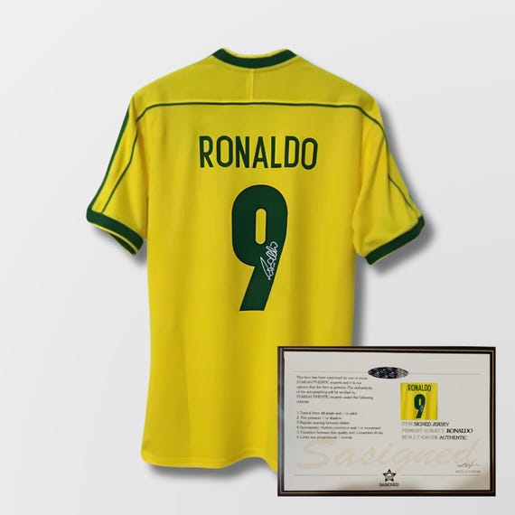 Ronaldo Nazario Brazil 1998 World Cup Signed Shirt + Certificate
