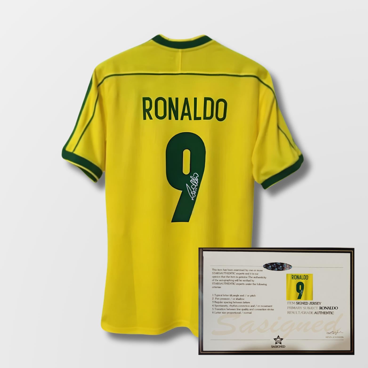 Ronaldo Nazario Brazil 1998 World Cup Signed Shirt + Certificate