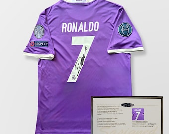 Cristiano Ronaldo Real Madrid 2016/17 Purple Signed Shirt + Certificate (See Description)