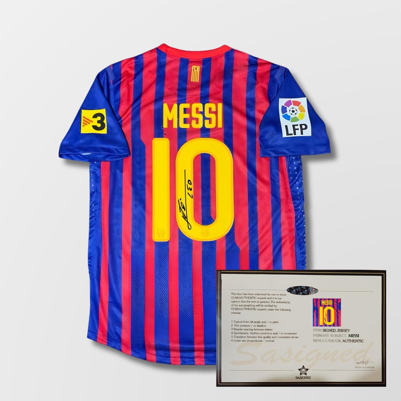 【ICONS証明書付き】 メッシ 2011-2012 サイン入り ユニフォーム Lionel Messi SIGNED Barcelona 2011/12 Shirt Jersey + COA
