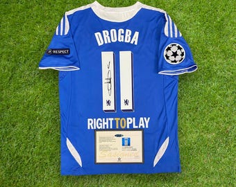 Didier Drogba SIGNED Chelsea UCL Final 11/12 Home Jersey/shirt