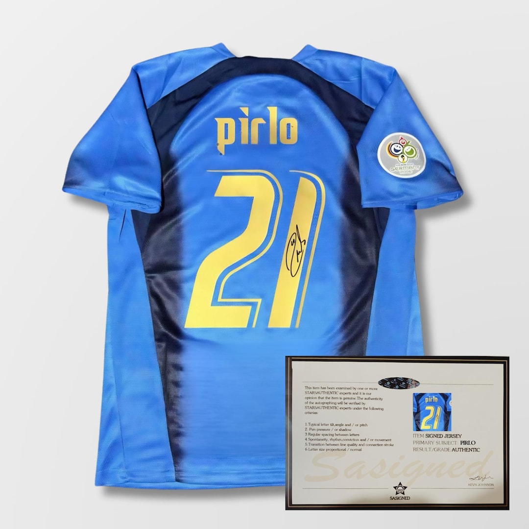 Soccerserie.comより アドリアーノ ［並行輸入品］ Andrea Pirlo Italy 2006 World Cup Signed Shirt + Certificate (see